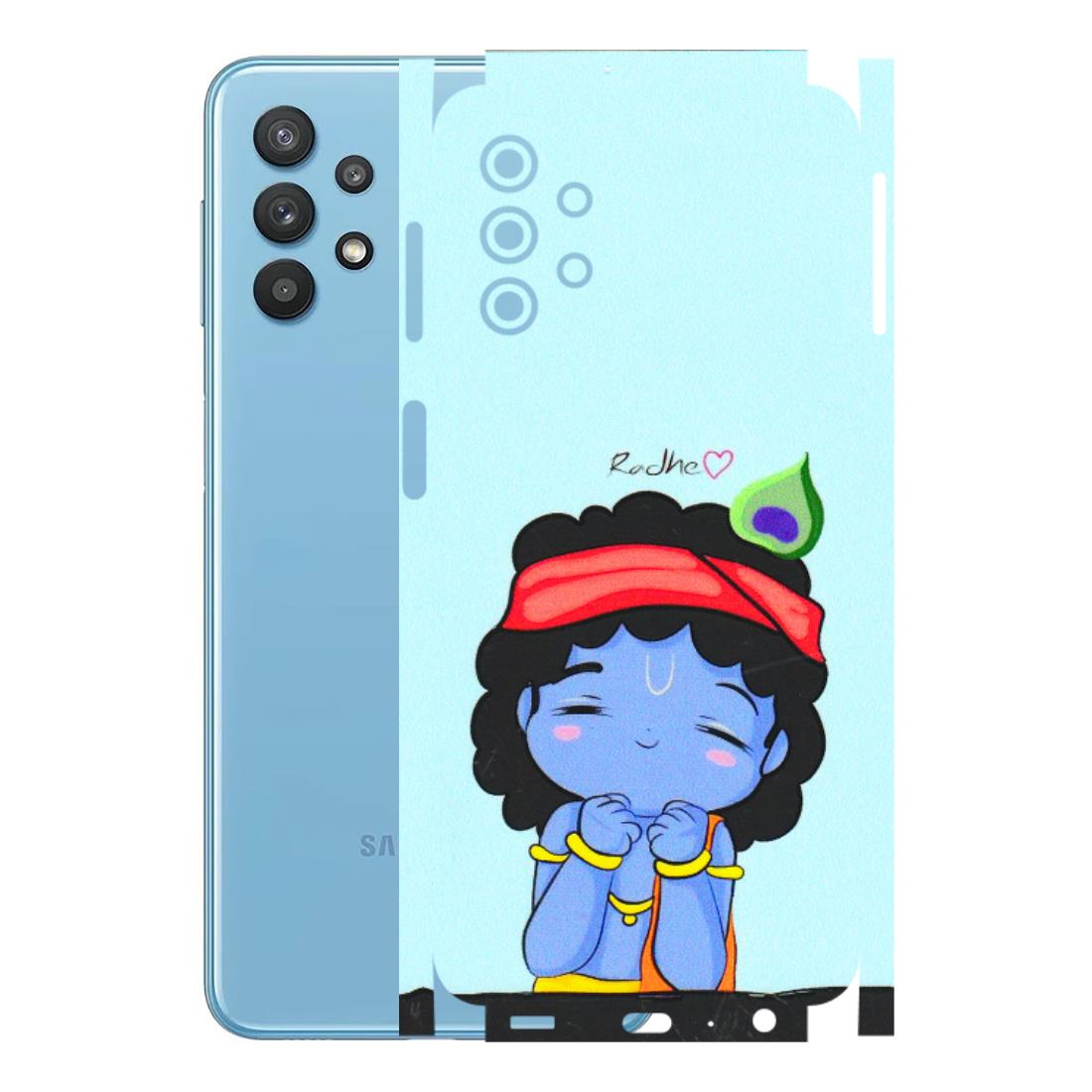 Samsung M/F/Note/Flip and C Phone Skins (All Models) - Radhe Radhe Cute Toon - 3D Embossed Finish (L-05) Samsung Galaxy M32 (5G)