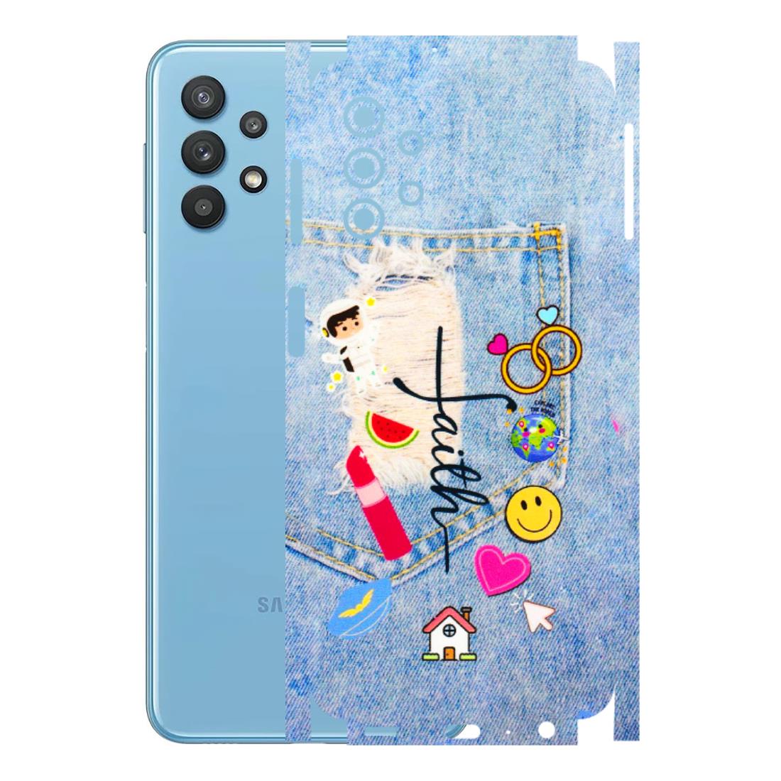 Samsung M/F/Note/Flip and C Phone Skins (All Models) - Denim Jeans Pocket - 3D Embossed Finish (L-134) Samsung Galaxy M32 (5G)