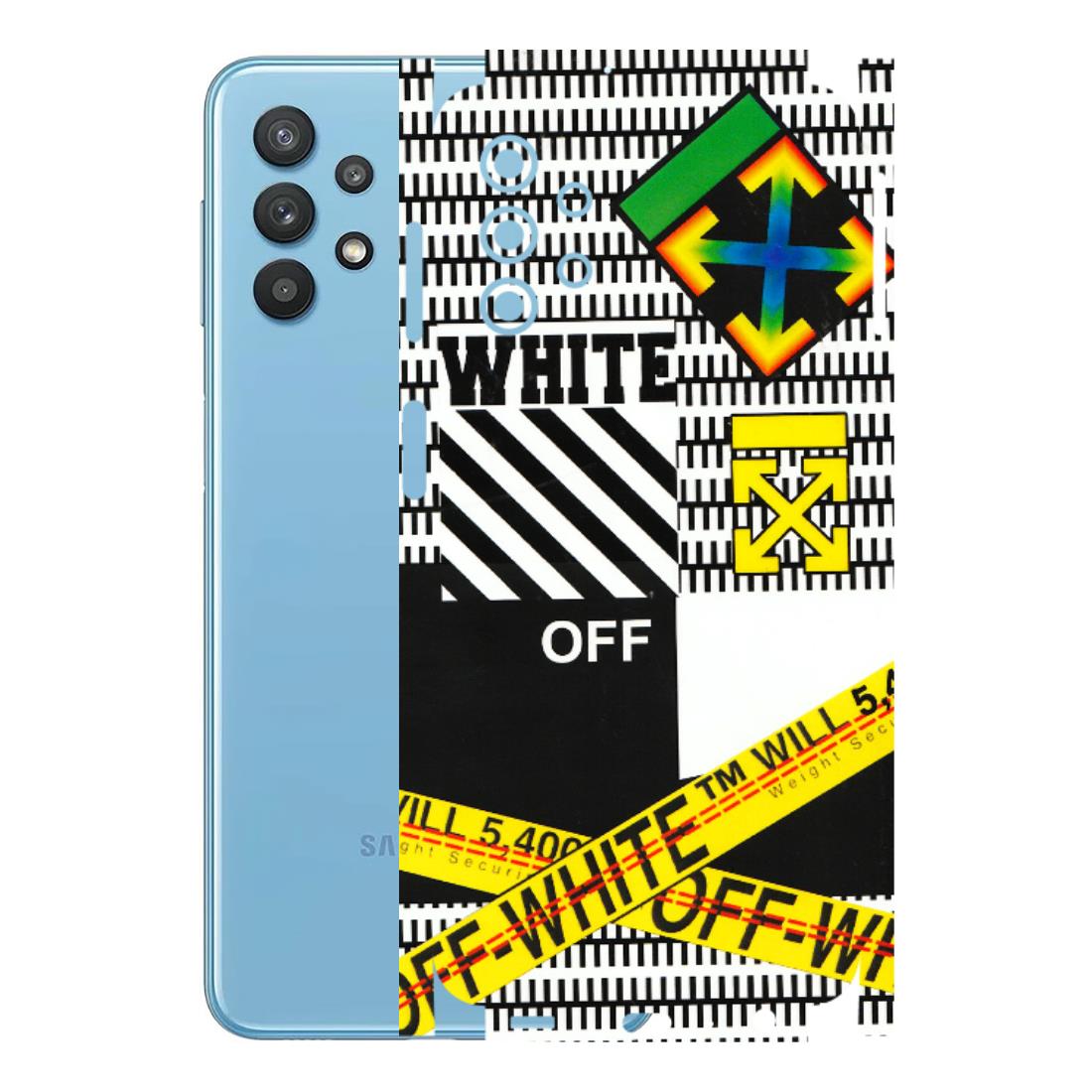 Samsung M/F/Note/Flip and C Phone Skins (All Models) - White Off Abstract - 3D Embossed Finish (L-172) Samsung Galaxy M32 (5G)