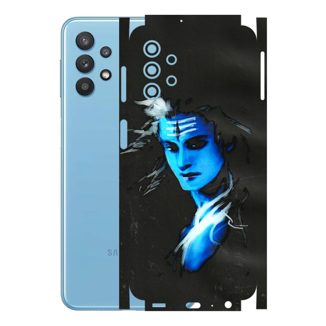 Samsung M/F/Note/Flip and C Phone Skins (All Models) - Har Har Mahadev Blue/Black - 3D Embossed Finish (L-185) Samsung Galaxy M32 (5G)