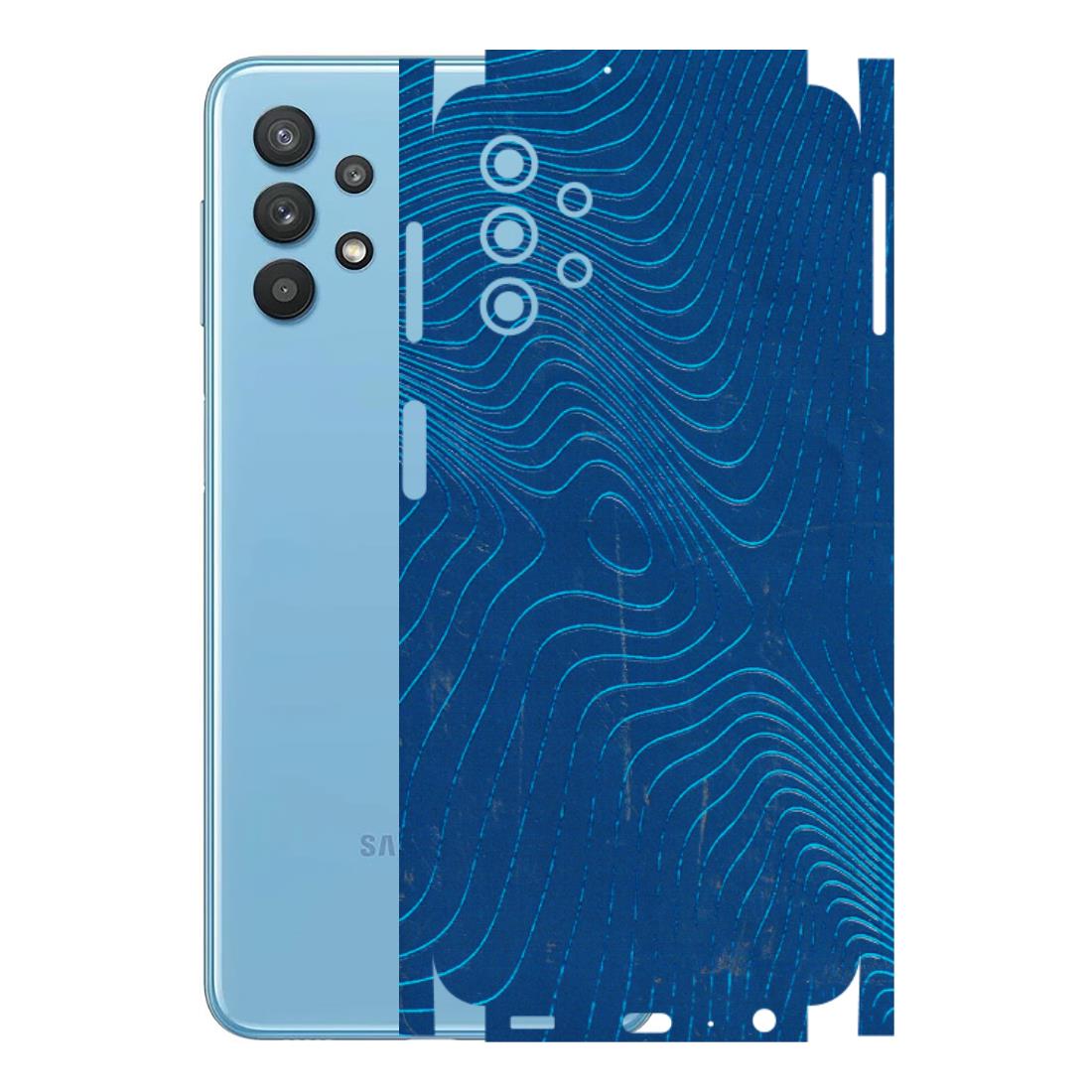 Samsung M/F/Note/Flip and C Phone Skins (All Models) - Abstract Blue Line Map - 3D Embossed Finish (L-272) Samsung Galaxy M32 (5G)