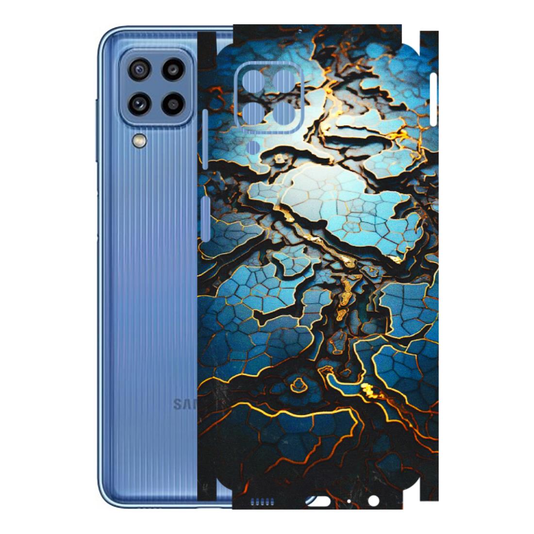 Samsung M/F/Note/Flip and C Phone Skins (All Models) - Blue Gold Abstract - 3D Embossed Finish (L-11) Samsung Galaxy M32