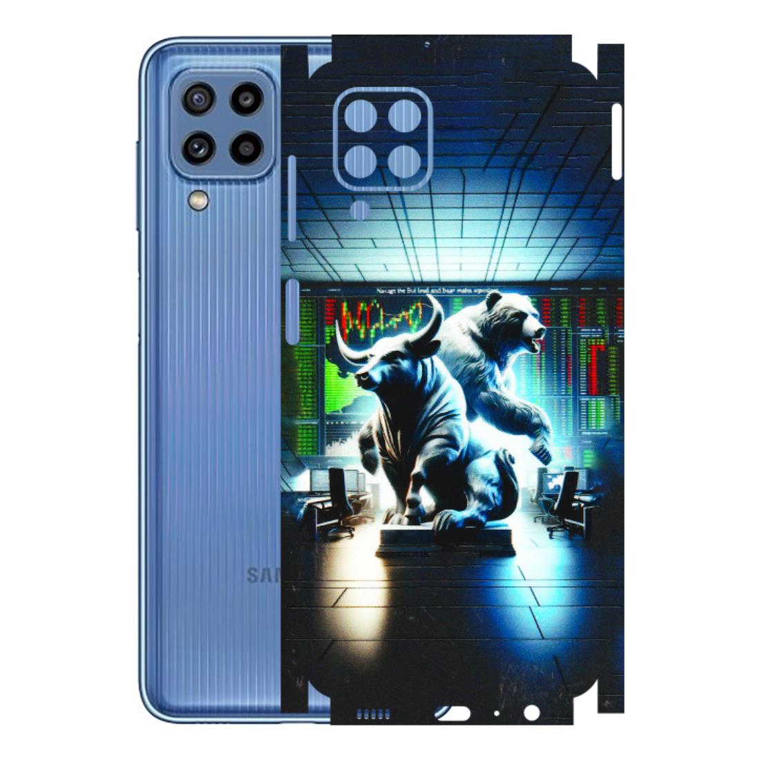 Samsung M/F/Note/Flip and C Phone Skins (All Models) - Stock Market Sensex Bear vs Bulls - 3D Embossed Finish (L-15) Samsung Galaxy M32