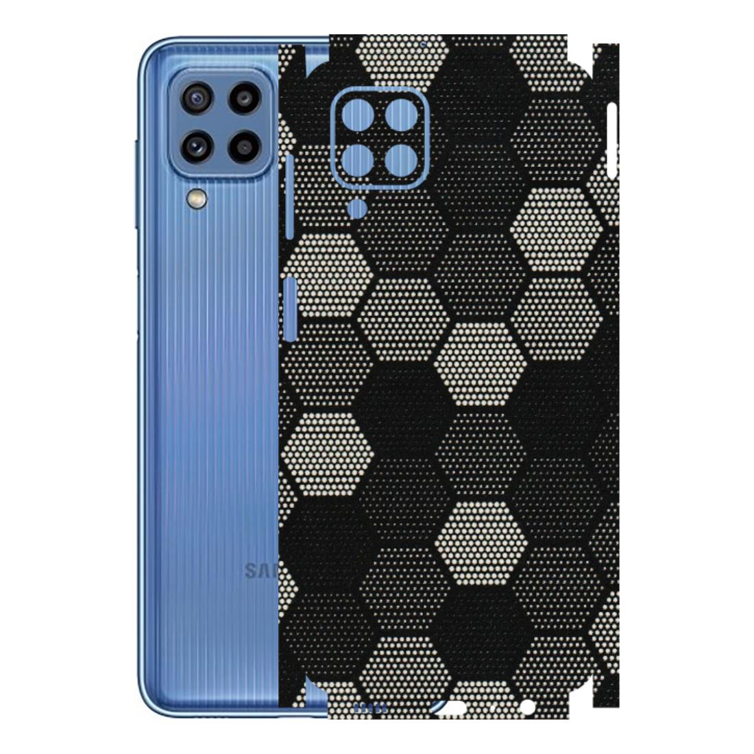 Samsung M/F/Note/Flip and C Phone Skins (All Models) - Black & White Dotted Honeycomb Texture - 3D Embossed Finish (L-202) Samsung Galaxy M32