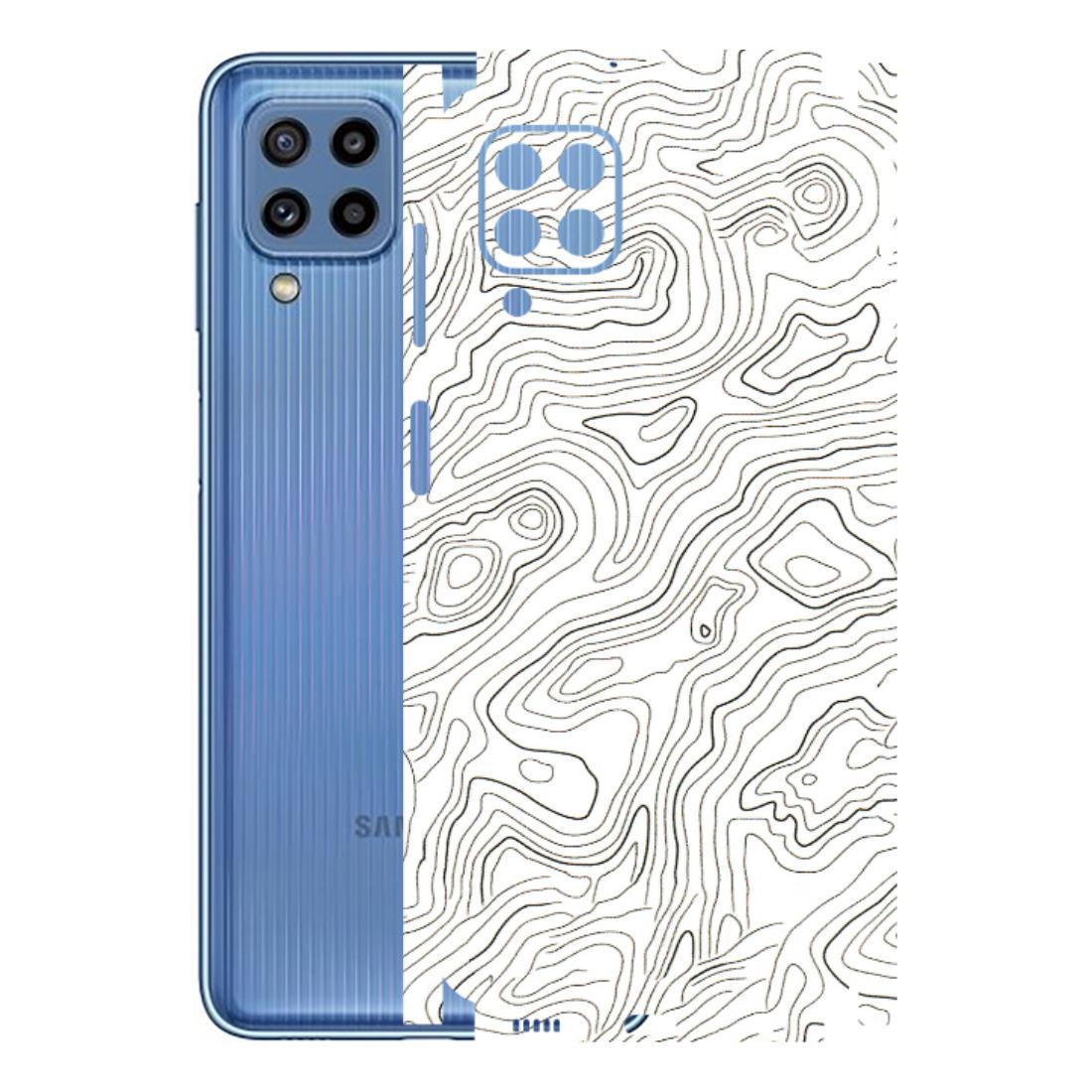 Samsung M/F/Note/Flip and C Phone Skins (All Models) - White Black Swirls - 3D Embossed Finish (L-219) Samsung Galaxy M32
