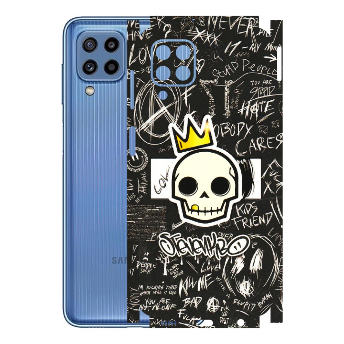 Samsung M/F/Note/Flip and C Phone Skins (All Models) - Funny Skull Black Chalk Grafitti - 3D Embossed Finish (L-22) Samsung Galaxy M32