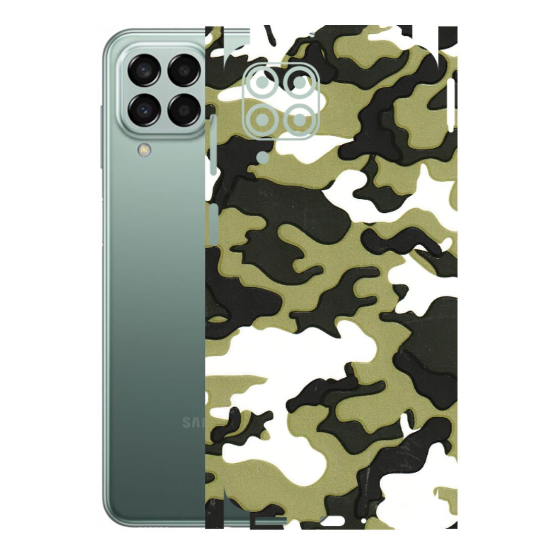 Samsung M/F/Note/Flip and C Phone Skins (All Models) - Camouflages White And Green - 3D Embossed Finish (L-243) Samsung Galaxy M33 (5G)