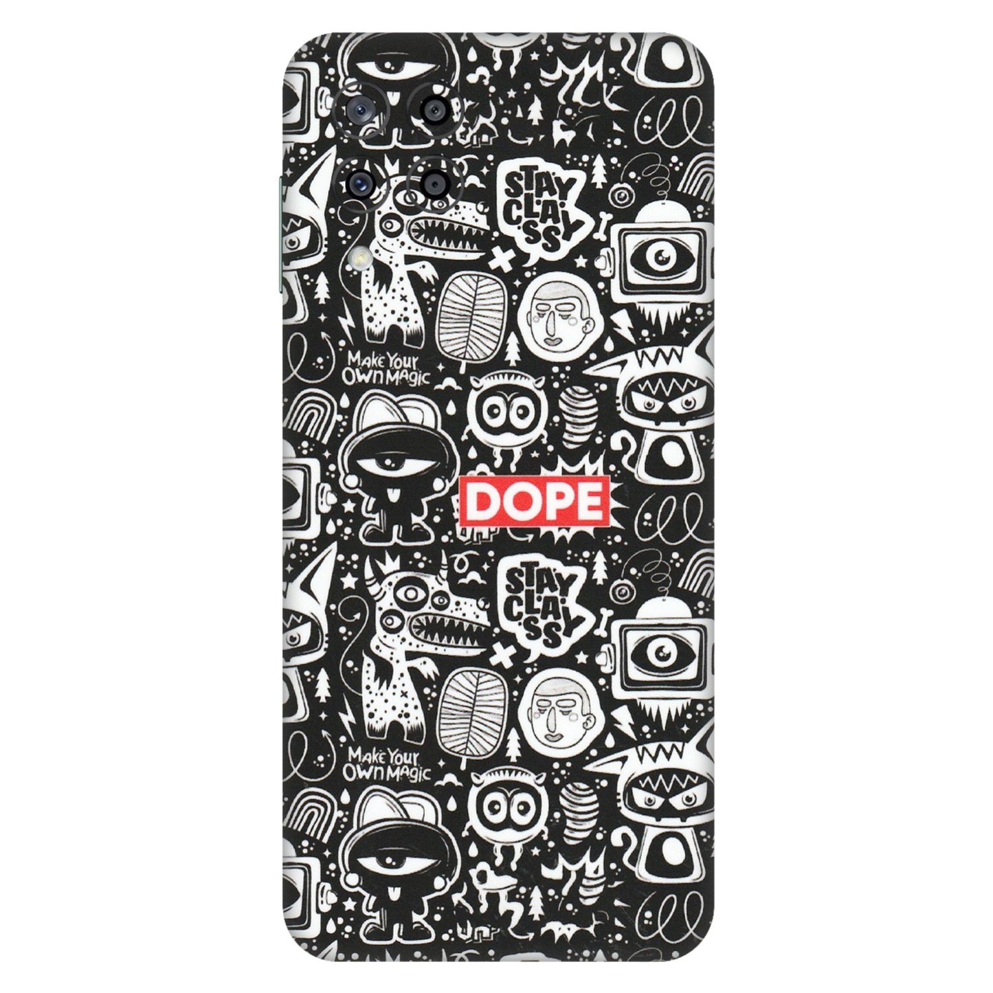 Samsung M/F/Note/Flip and C Phone Skins (All Models) - Dope Stay Classy Black Doodles - Matte Finish (M-126) Samsung Galaxy M33 (5G)