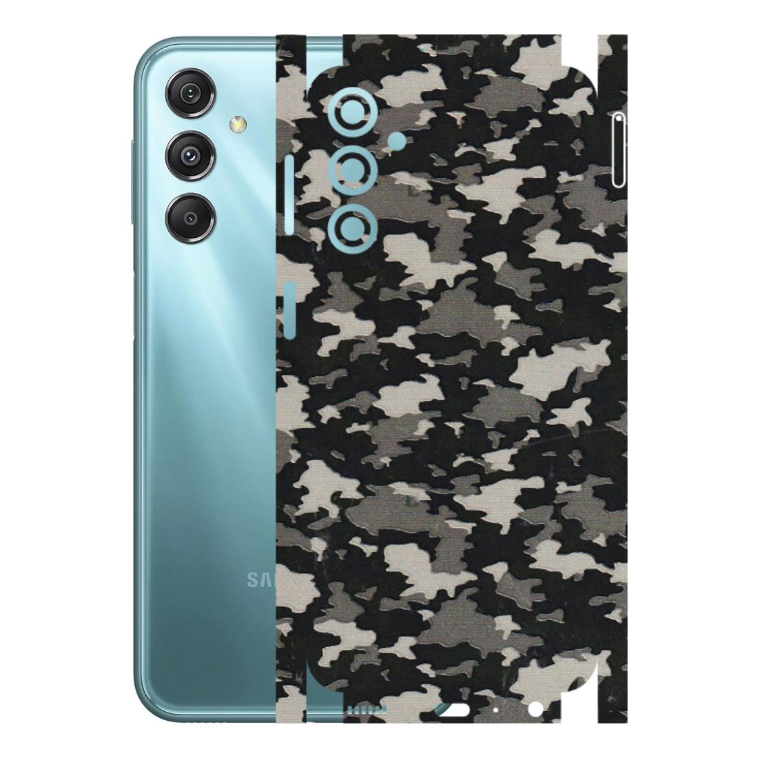Samsung M/F/Note/Flip and C Phone Skins (All Models) - Black/Grey Camoflaunge - 3D Embossed Finish (L-142) Samsung Galaxy M34 (5G)