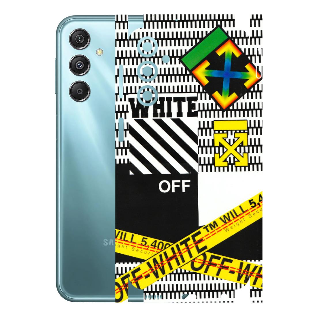 Samsung M/F/Note/Flip and C Phone Skins (All Models) - White Off Abstract - 3D Embossed Finish (L-172) Samsung Galaxy M34 (5G)