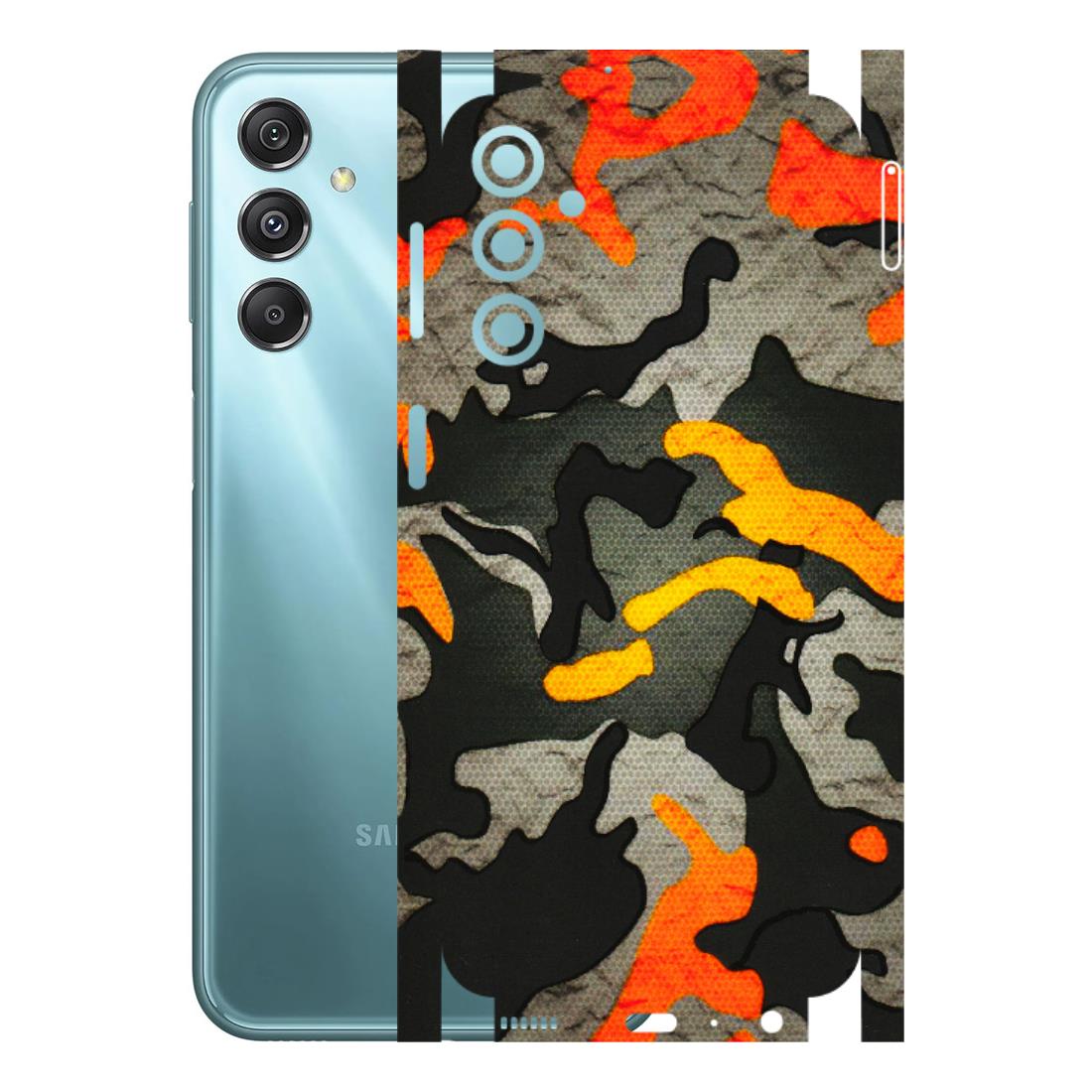Samsung M/F/Note/Flip and C Phone Skins (All Models) - Orange Camouflage - 3D Embossed Finish (L-204) Samsung Galaxy M34 (5G)