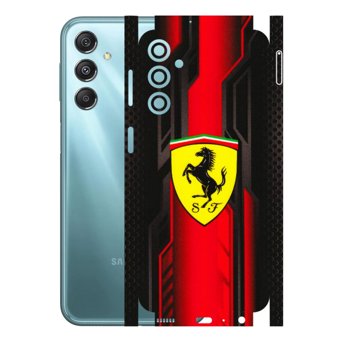 Samsung M/F/Note/Flip and C Phone Skins (All Models) - Black Ferrari Logo - 3D Embossed Finish (L-253) Samsung Galaxy M34 (5G)