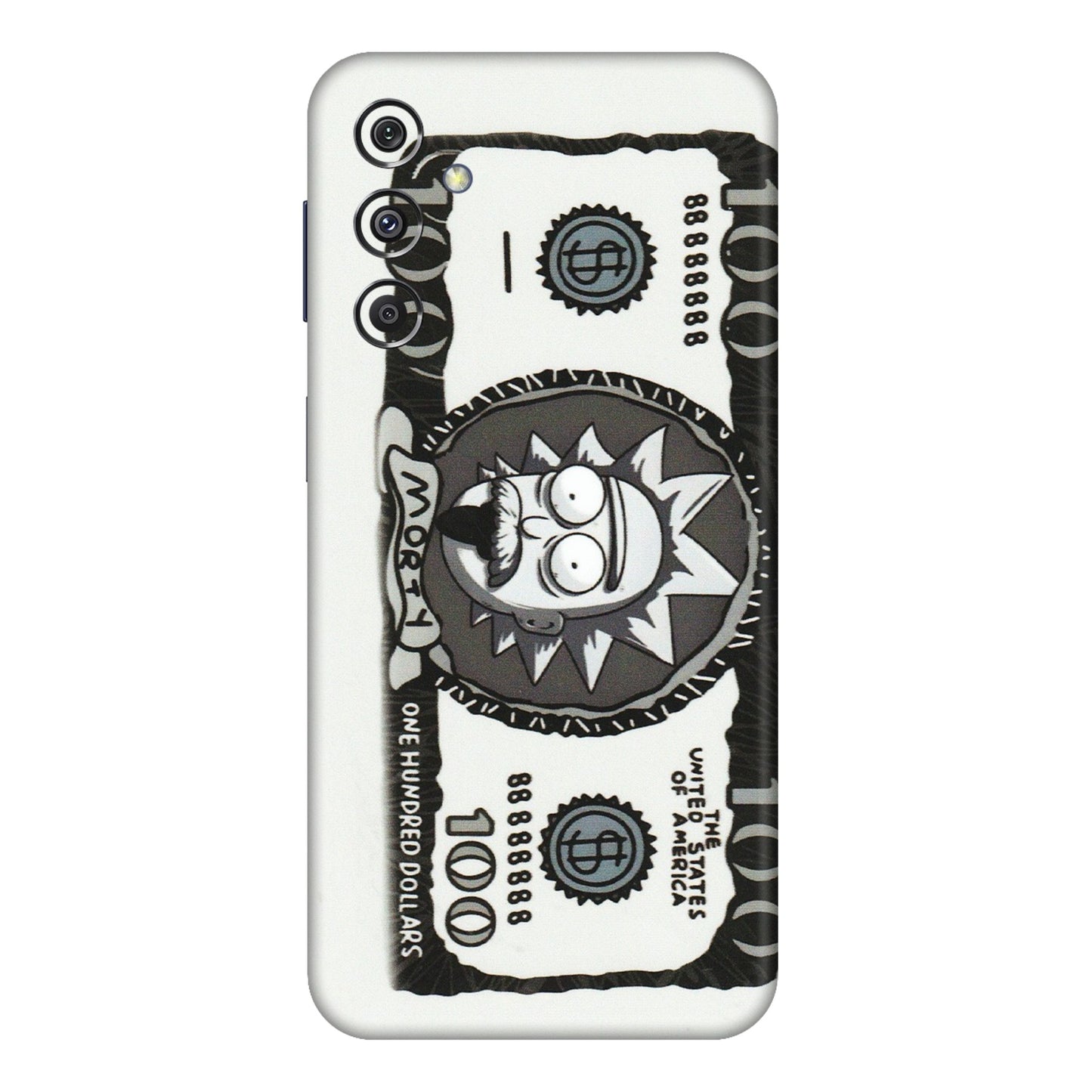 Samsung M/F/Note/Flip and C Phone Skins (All Models) - Rick And Morty Hundred Dollar Anime - Matte Finish (M-161) Samsung Galaxy M34 (5G)