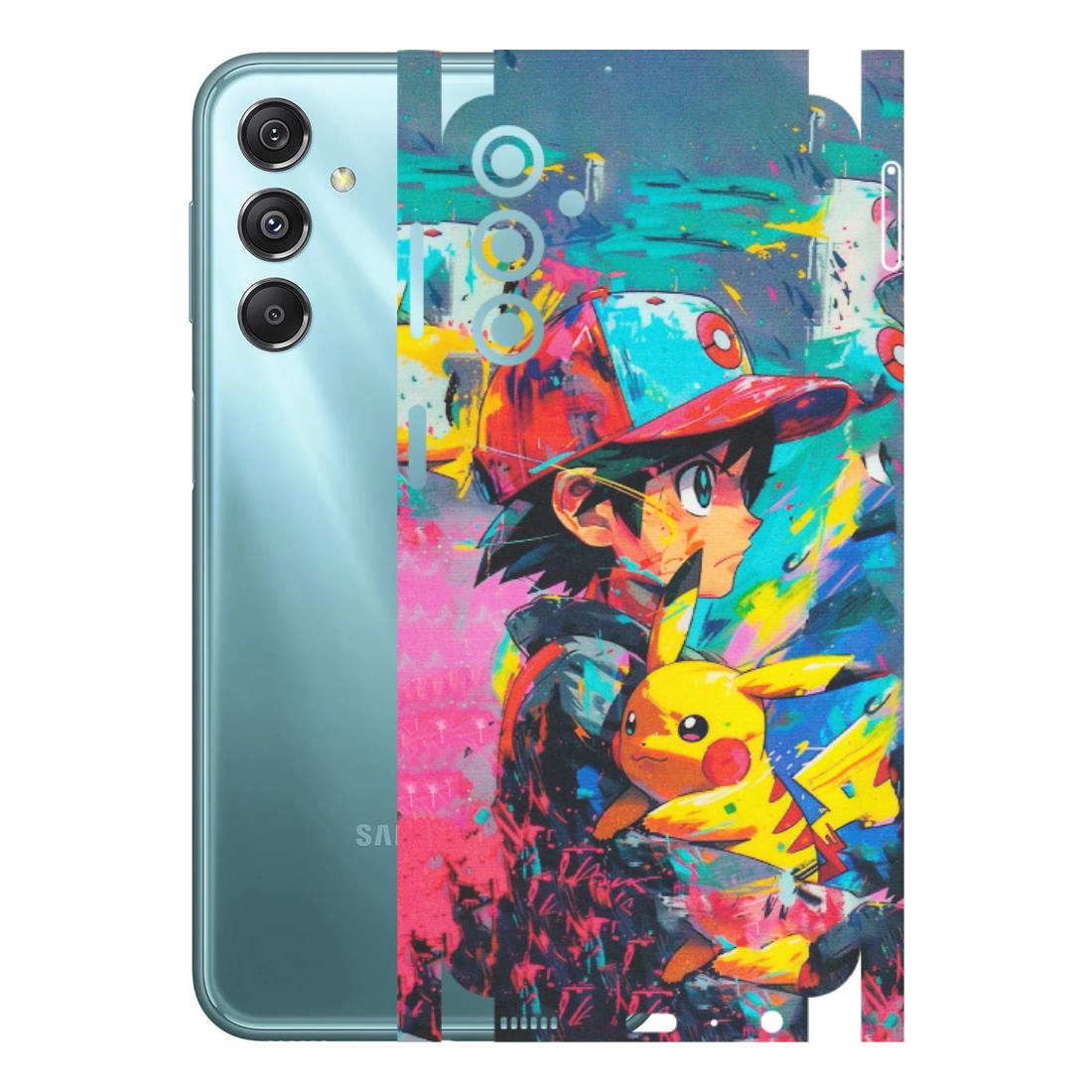 Samsung M/F/Note/Flip and C Phone Skins (All Models) - Ash & Pikachu - Matte Finish (M-26) Samsung Galaxy M34 (5G)