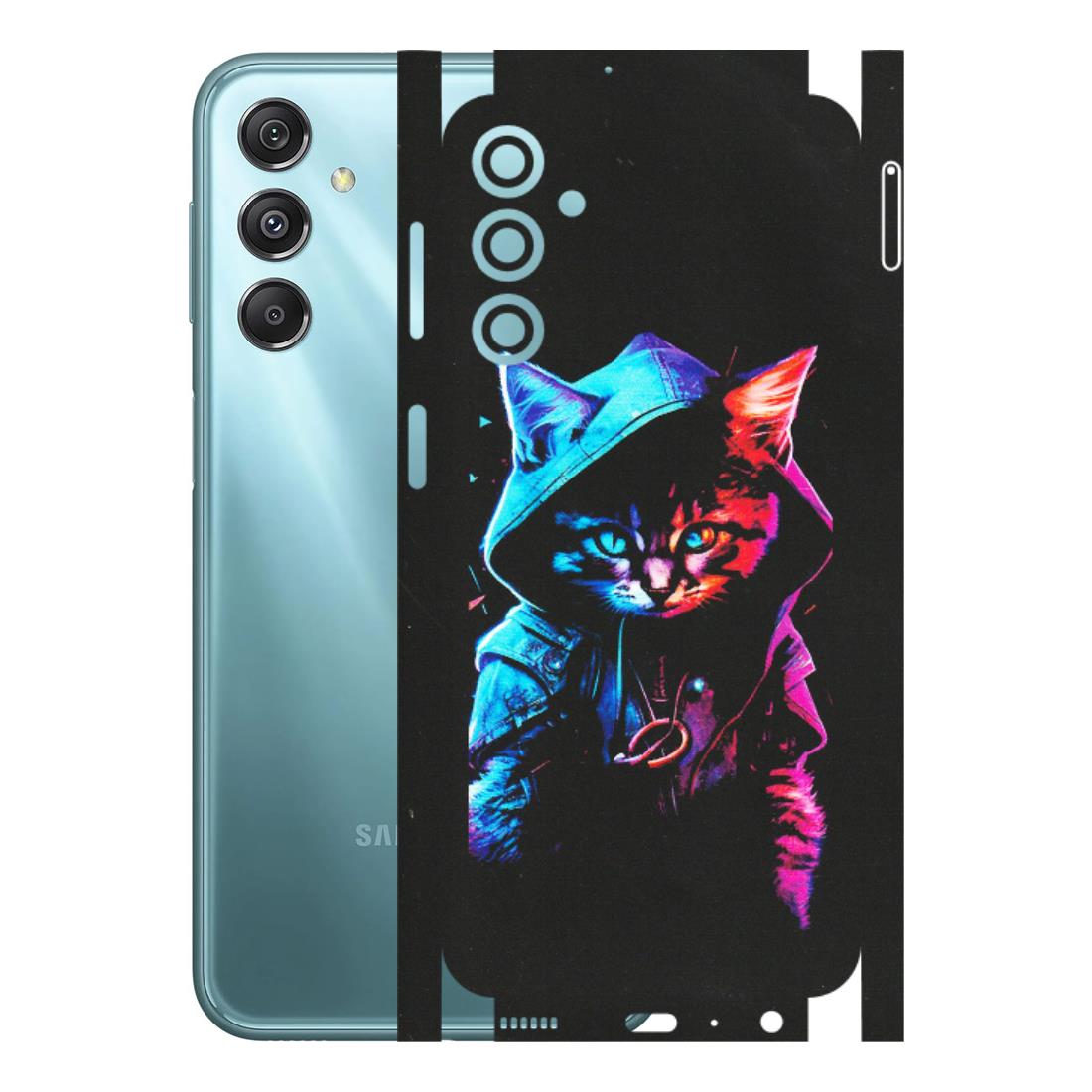 Samsung M/F/Note/Flip and C Phone Skins (All Models) - Cyberpunk Cat - Matte Finish (M-45) Samsung Galaxy M34 (5G)