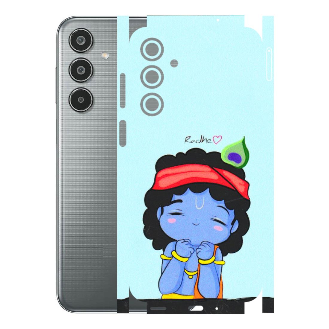 Samsung M/F/Note/Flip and C Phone Skins (All Models) - Radhe Radhe Cute Toon - 3D Embossed Finish (L-05) Samsung Galaxy M35 (5G)