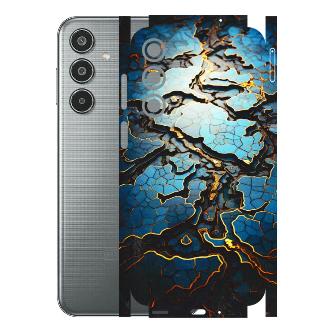Samsung M/F/Note/Flip and C Phone Skins (All Models) - Blue Gold Abstract - 3D Embossed Finish (L-11) Samsung Galaxy M35 (5G)