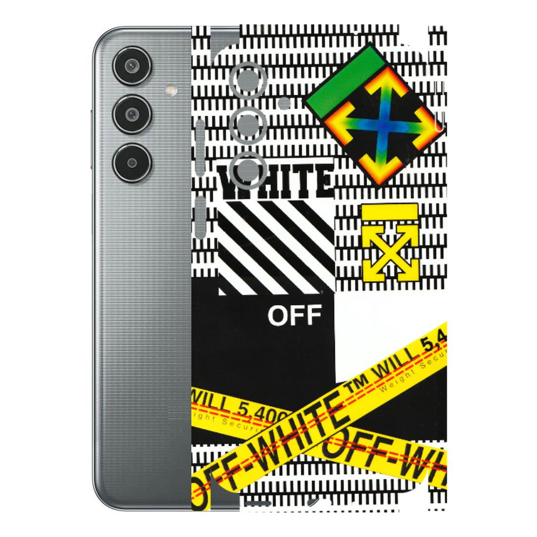 Samsung M/F/Note/Flip and C Phone Skins (All Models) - White Off Abstract - 3D Embossed Finish (L-172) Samsung Galaxy M35 (5G)