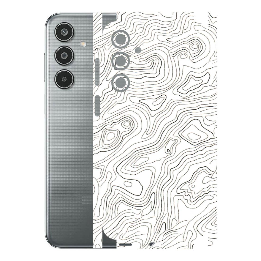Samsung M/F/Note/Flip and C Phone Skins (All Models) - White Black Swirls - 3D Embossed Finish (L-219) Samsung Galaxy M35 (5G)