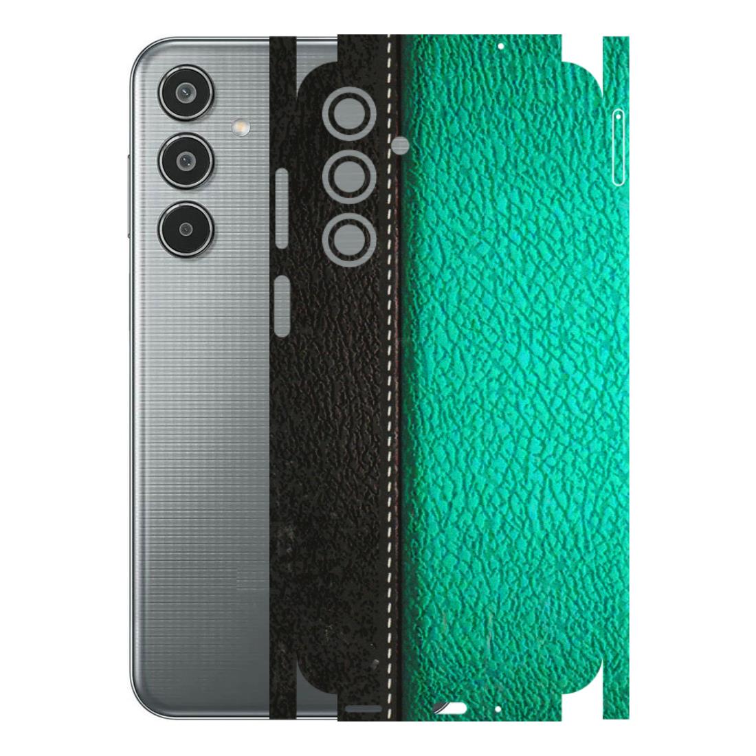 Samsung M/F/Note/Flip and C Phone Skins (All Models) - Black Green Dual Leather Stich - 3D Embossed Finish (L-233) Samsung Galaxy M35 (5G)