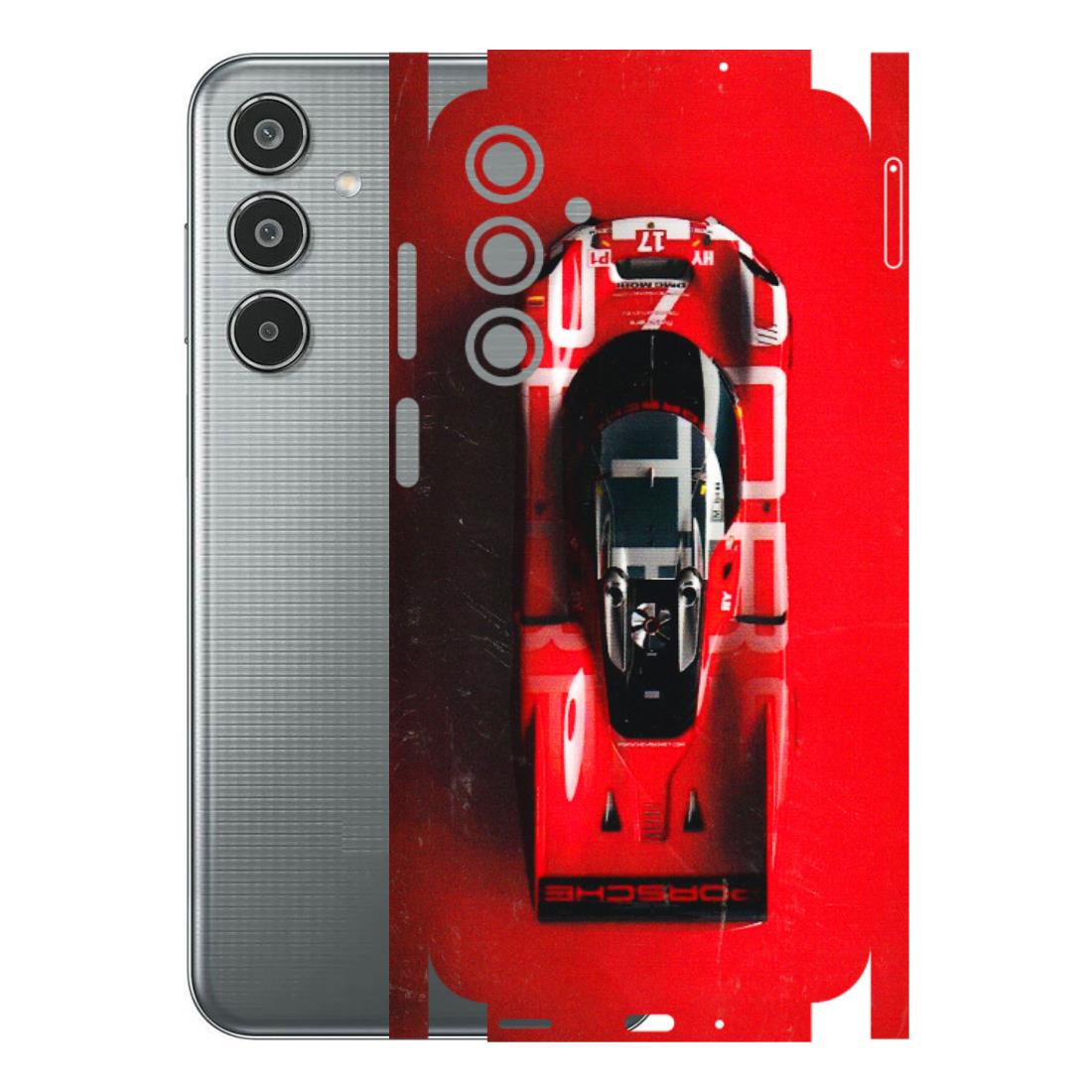 Samsung M/F/Note/Flip and C Phone Skins (All Models) - Red Porsche Car Logo - 3D Embossed Finish (L-315) Samsung Galaxy M35 (5G)