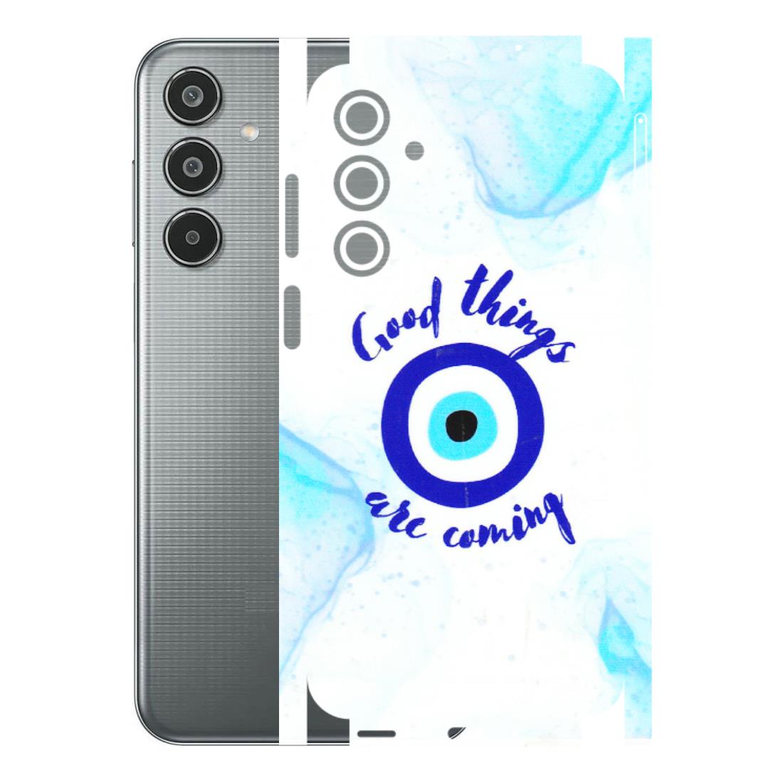 Samsung M/F/Note/Flip and C Phone Skins (All Models) - Evil Eye Good Things Are Coming - 3D Embossed Finish (L-322) Samsung Galaxy M35 (5G)