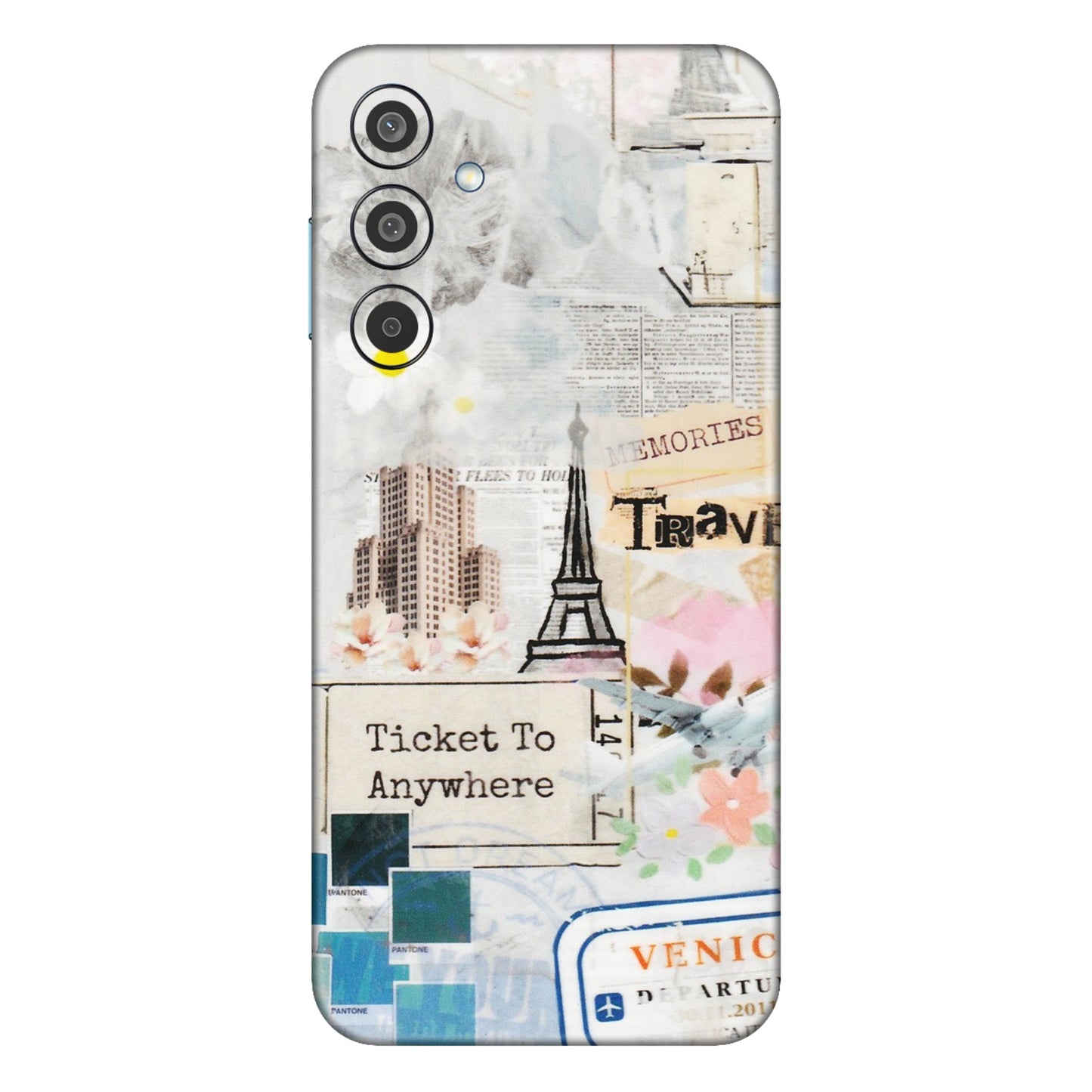Samsung M/F/Note/Flip and C Phone Skins (All Models) - Travel Memories - Transparent Finish (T-09) Samsung Galaxy M35 (5G)