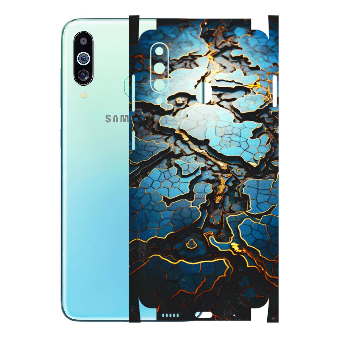 Samsung M/F/Note/Flip and C Phone Skins (All Models) - Blue Gold Abstract - 3D Embossed Finish (L-11) Samsung Galaxy M40