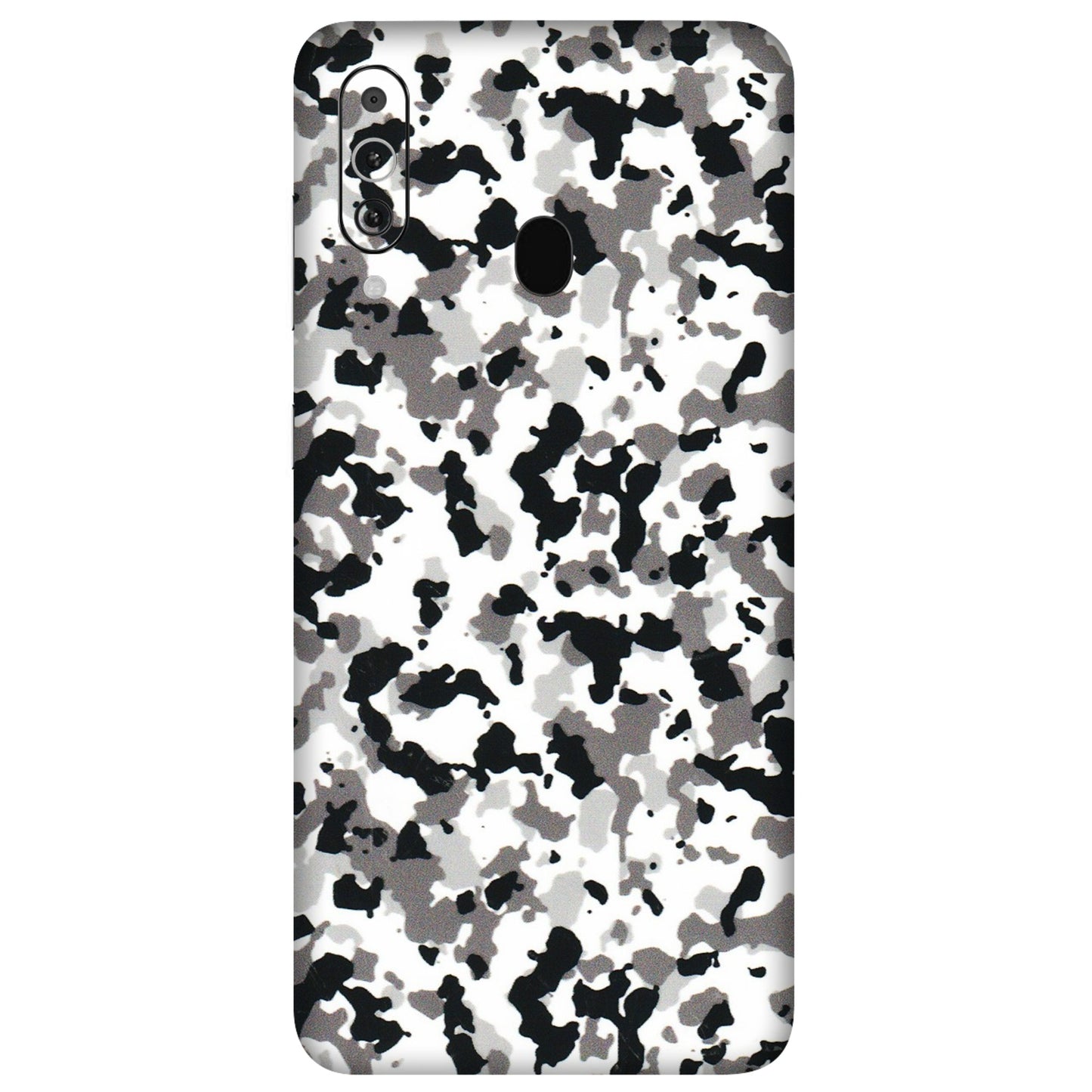 Samsung M/F/Note/Flip and C Phone Skins (All Models) - White Black Camouflage - 3D Embossed Finish (L-18) Samsung Galaxy M40