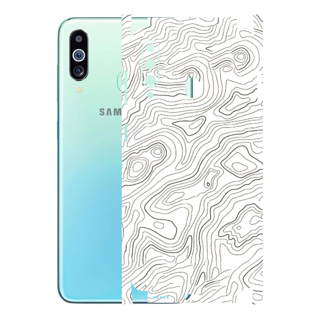 Samsung M/F/Note/Flip and C Phone Skins (All Models) - White Black Swirls - 3D Embossed Finish (L-219) Samsung Galaxy M40