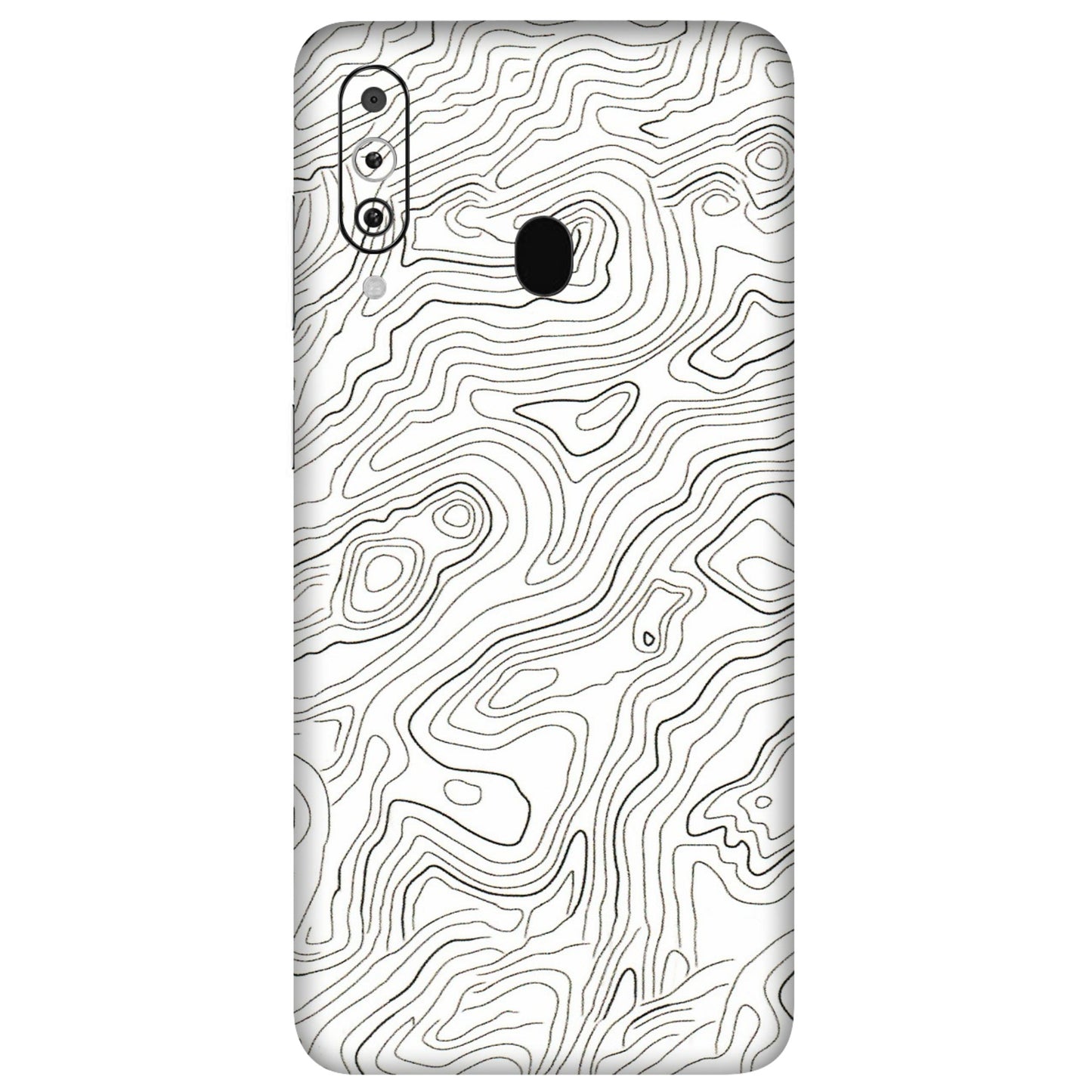 Samsung M/F/Note/Flip and C Phone Skins (All Models) - White Black Swirls - 3D Embossed Finish (L-219) Samsung Galaxy M40