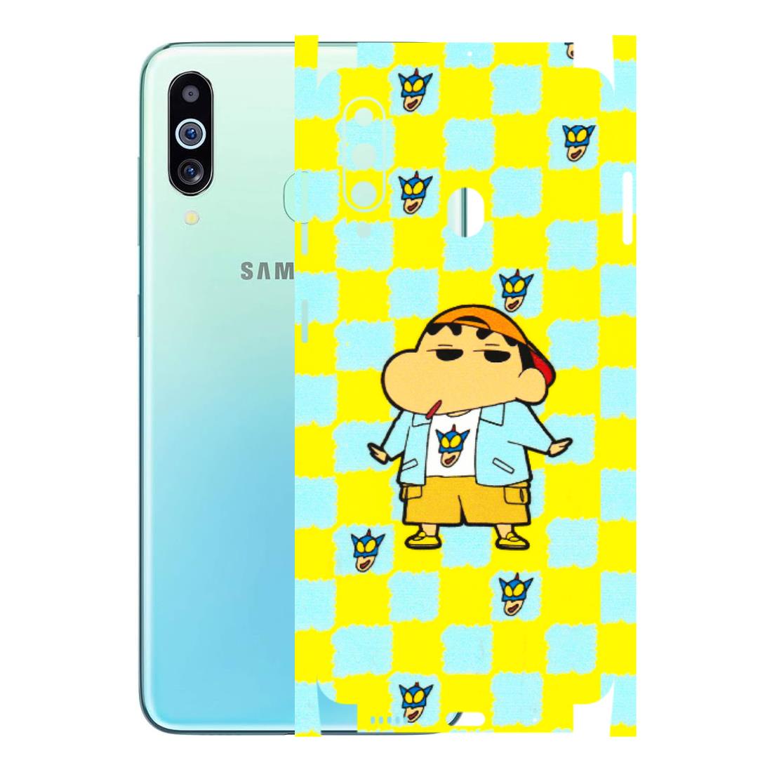 Samsung M/F/Note/Flip and C Phone Skins (All Models) - Yellow Blue Shinchan Cute - 3D Embossed Finish (L-221) Samsung Galaxy M40