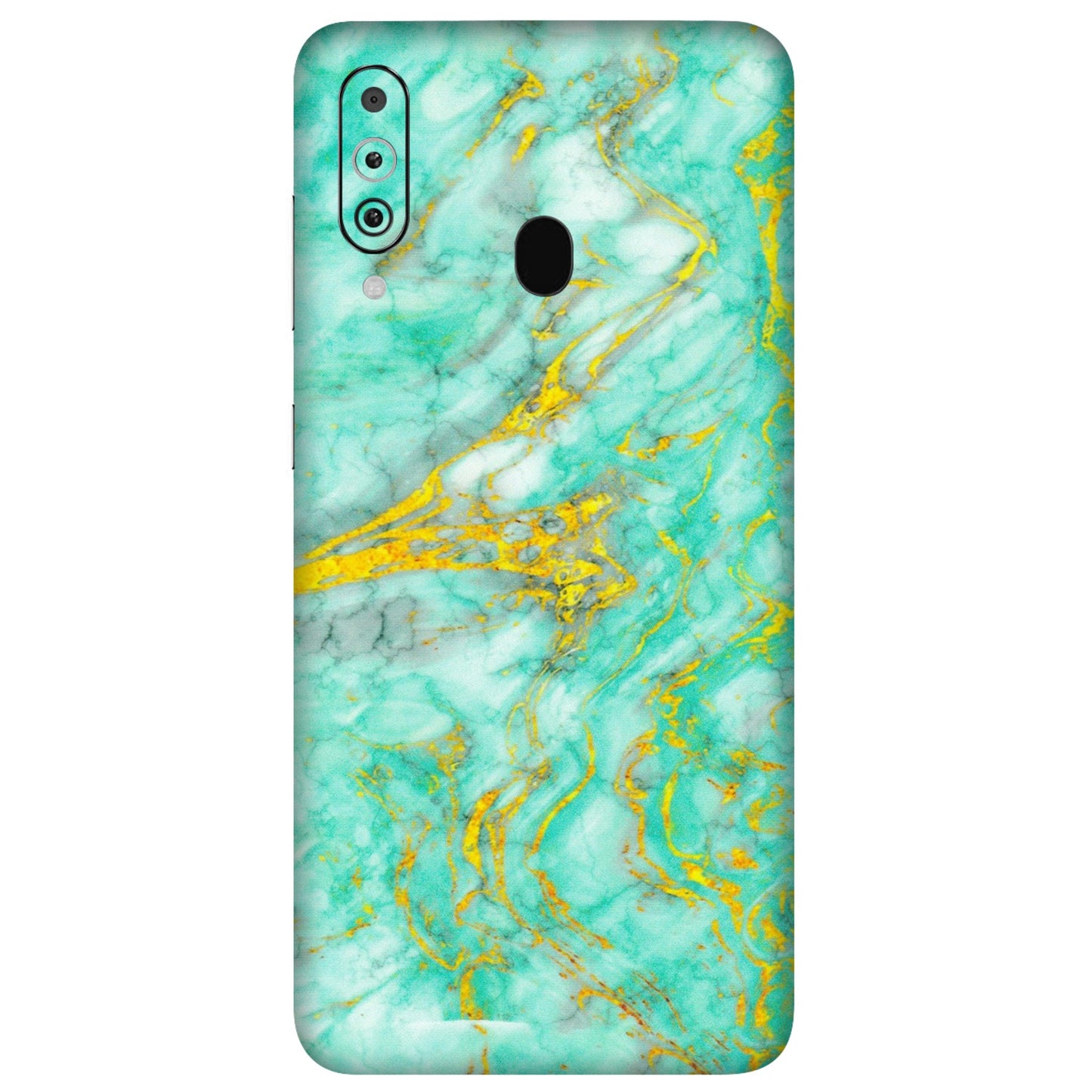 Samsung M/F/Note/Flip and C Phone Skins (All Models) - Green And Gold Marble Feel - Matte Finish (M-16) Samsung Galaxy M40