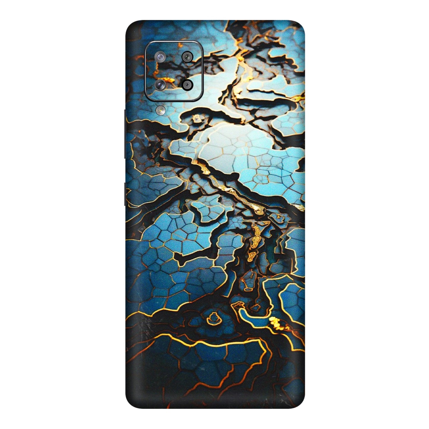 Samsung M/F/Note/Flip and C Phone Skins (All Models) - Blue Gold Abstract - 3D Embossed Finish (L-11) Samsung Galaxy M42