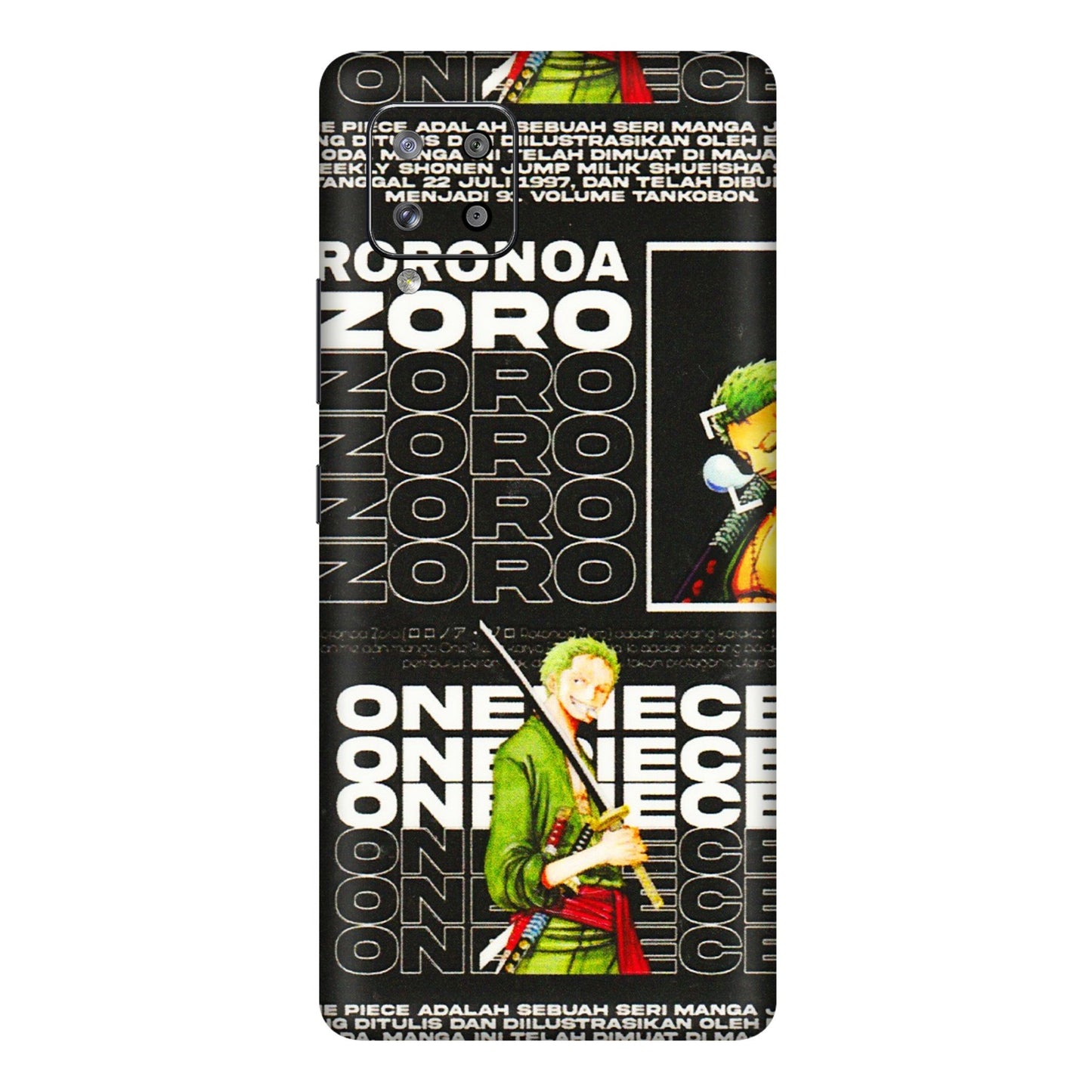 Samsung M/F/Note/Flip and C Phone Skins (All Models) - One Piece Zoro - 3D Embossed Finish (L-250) Samsung Galaxy M42