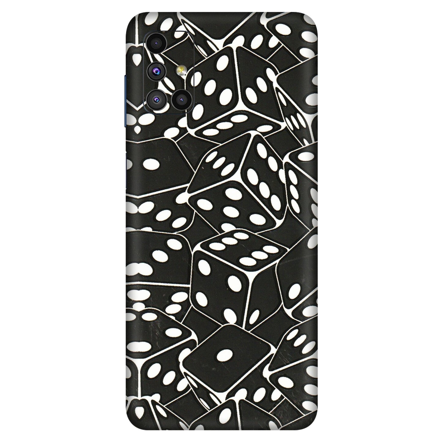 Samsung M/F/Note/Flip and C Phone Skins (All Models) - Big Black Dices - 3D Embossed Finish (L-106) Samsung Galaxy M51