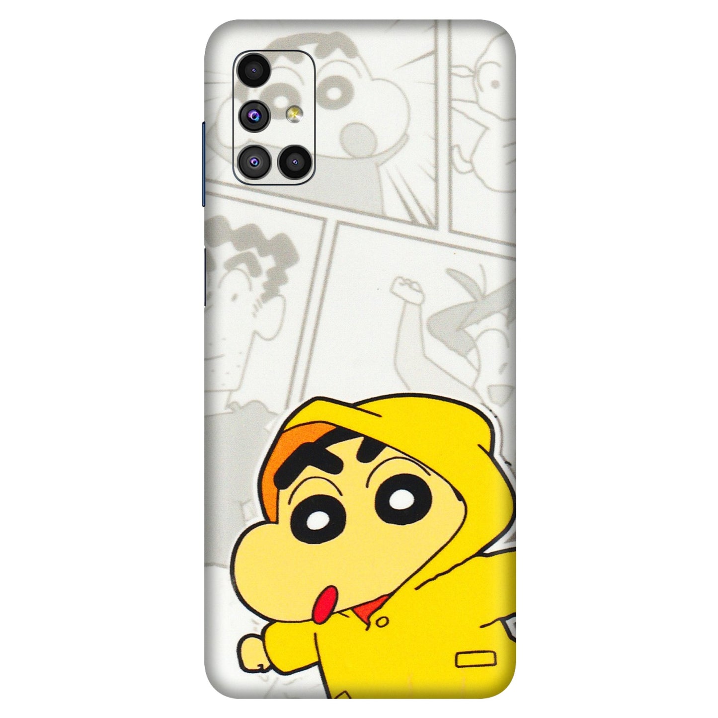 Samsung M/F/Note/Flip and C Phone Skins (All Models) - Yellow Shinchan Comic - 3D Embossed Finish (L-246) Samsung Galaxy M51