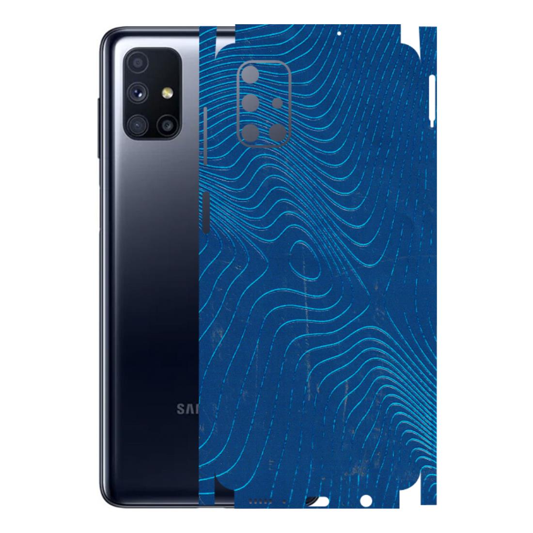 Samsung M/F/Note/Flip and C Phone Skins (All Models) - Abstract Blue Line Map - 3D Embossed Finish (L-272) Samsung Galaxy M51