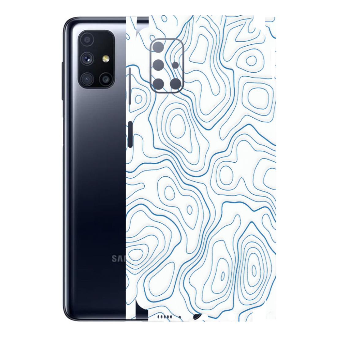 Samsung M/F/Note/Flip and C Phone Skins (All Models) - Blue And White Swirls - Matte Finish (M-139) Samsung Galaxy M51