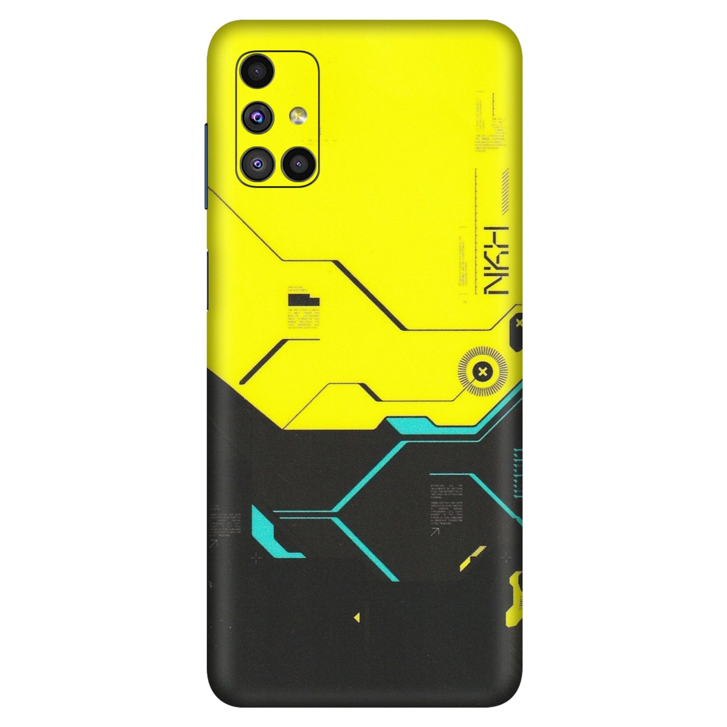 Samsung M/F/Note/Flip and C Phone Skins (All Models) - Black Yellow Technica - Matte Finish (M-53) Samsung Galaxy M51
