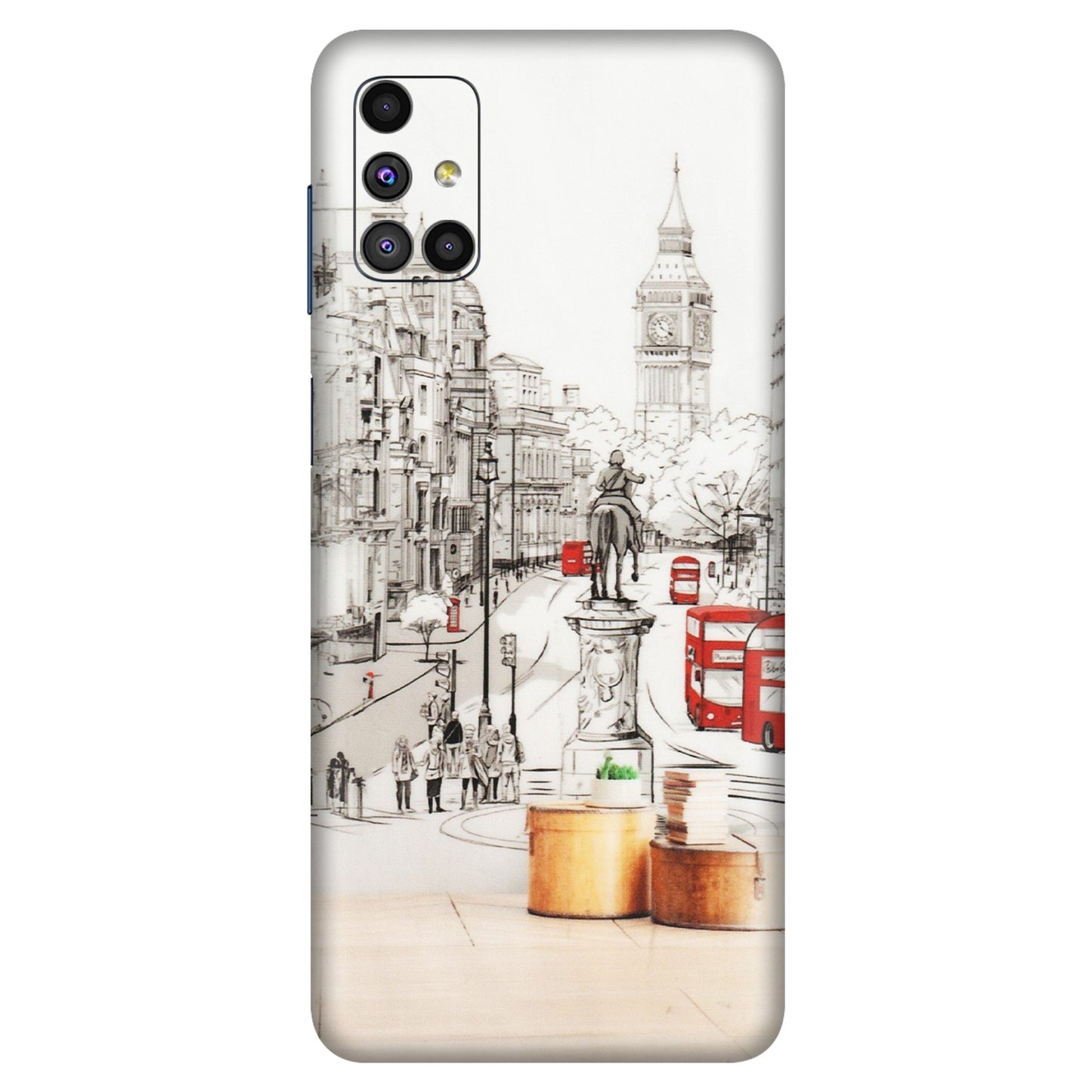 Samsung M/F/Note/Flip and C Phone Skins (All Models) - London Street - Transparent Finish (T-02) Samsung Galaxy M51