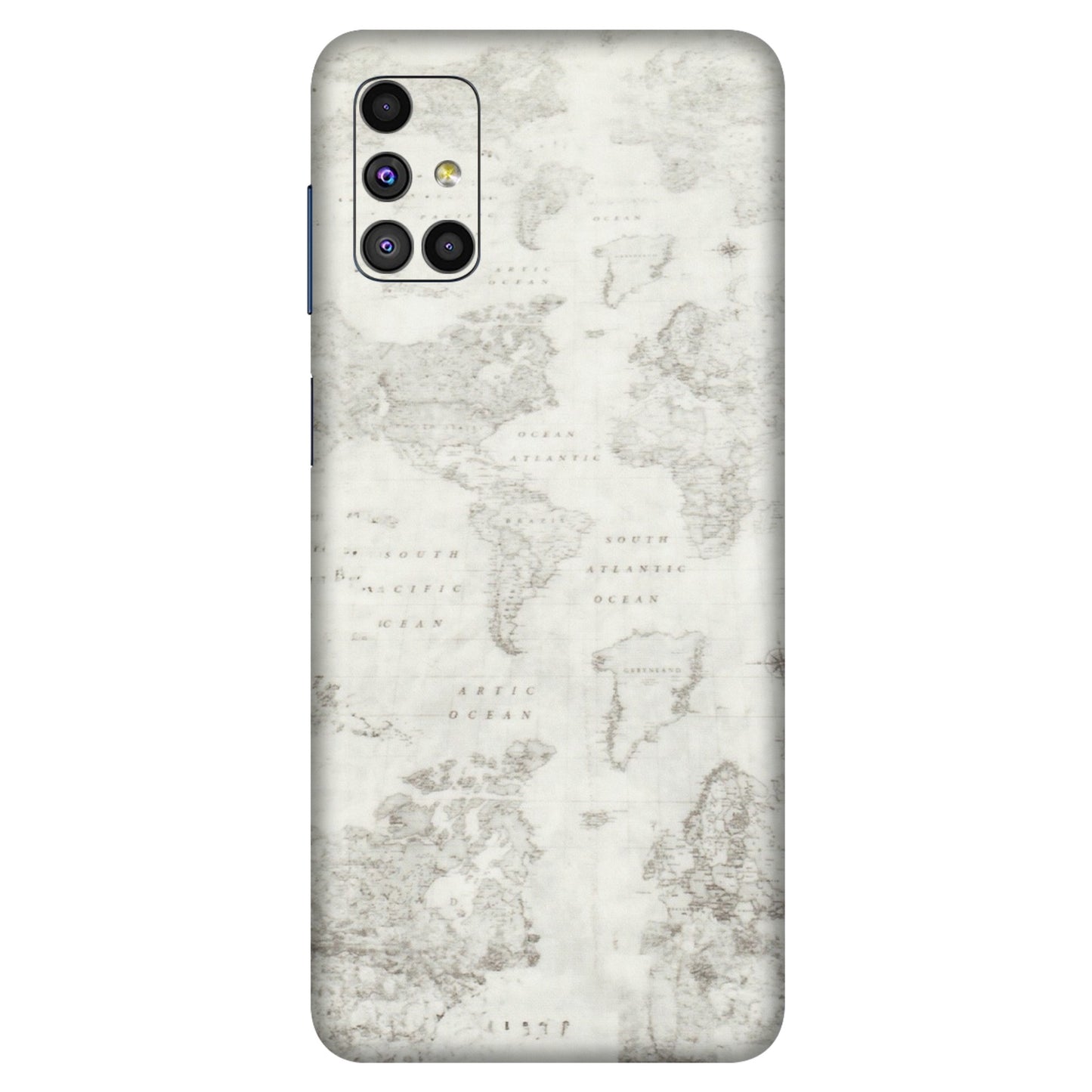 Samsung M/F/Note/Flip and C Phone Skins (All Models) - World Travel Map - Transparent Finish (T-04) Samsung Galaxy M51