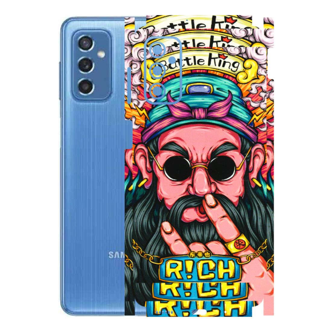 Samsung M/F/Note/Flip and C Phone Skins (All Models) - Battle King Dude Face - 3D Embossed Finish (L-178) Samsung Galaxy M52 (5G)