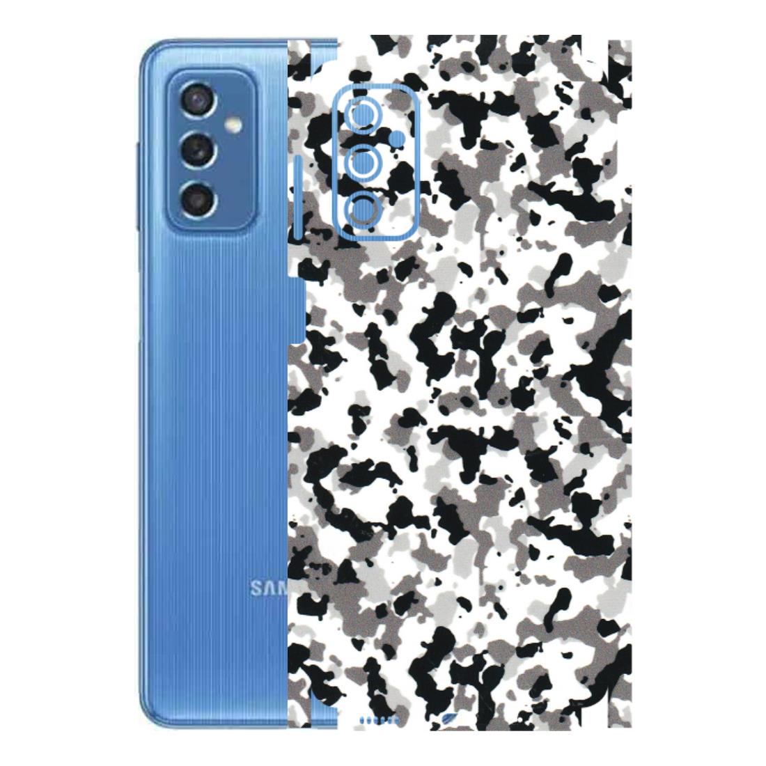 Samsung M/F/Note/Flip and C Phone Skins (All Models) - White Black Camouflage - 3D Embossed Finish (L-18) Samsung Galaxy M52 (5G)
