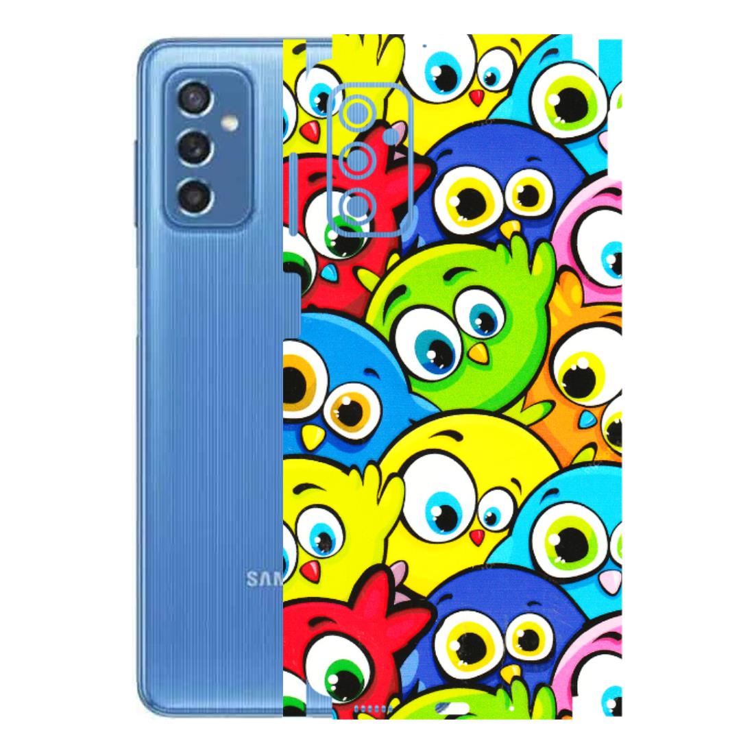 Samsung M/F/Note/Flip and C Phone Skins (All Models) - Cute Fluffy Birds - 3D Embossed Finish (L-213) Samsung Galaxy M52 (5G)