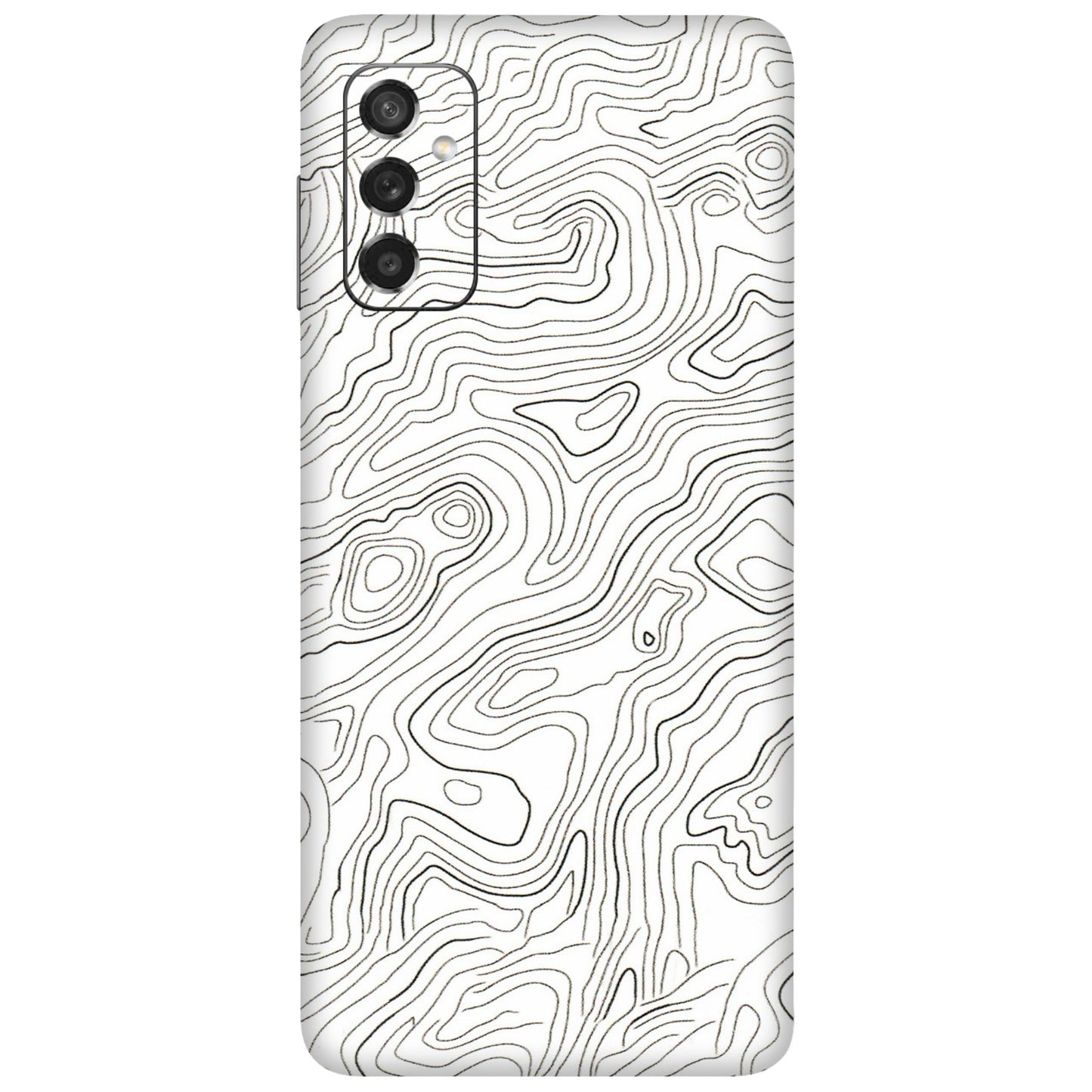 Samsung M/F/Note/Flip and C Phone Skins (All Models) - White Black Swirls - 3D Embossed Finish (L-219) Samsung Galaxy M52 (5G)