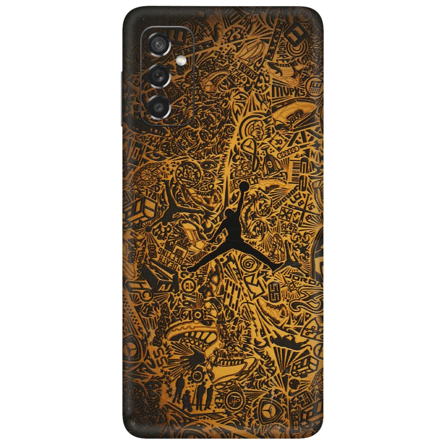 Samsung M/F/Note/Flip and C Phone Skins (All Models) - Premium Gold Basketball Player - 3D Embossed Finish (L-236) Samsung Galaxy M52 (5G)
