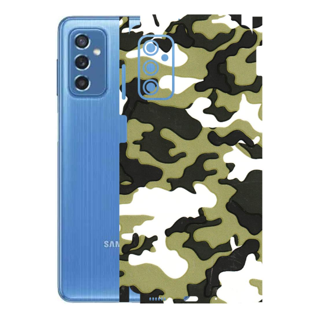 Samsung M/F/Note/Flip and C Phone Skins (All Models) - Camouflages White And Green - 3D Embossed Finish (L-243) Samsung Galaxy M52 (5G)