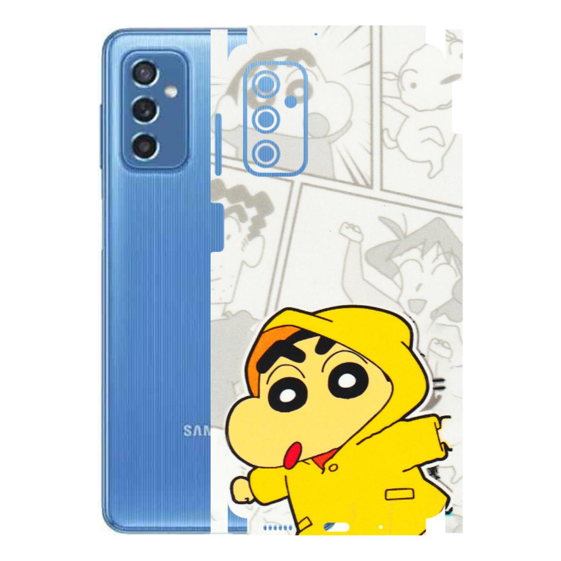 Samsung M/F/Note/Flip and C Phone Skins (All Models) - Yellow Shinchan Comic - 3D Embossed Finish (L-246) Samsung Galaxy M52 (5G)