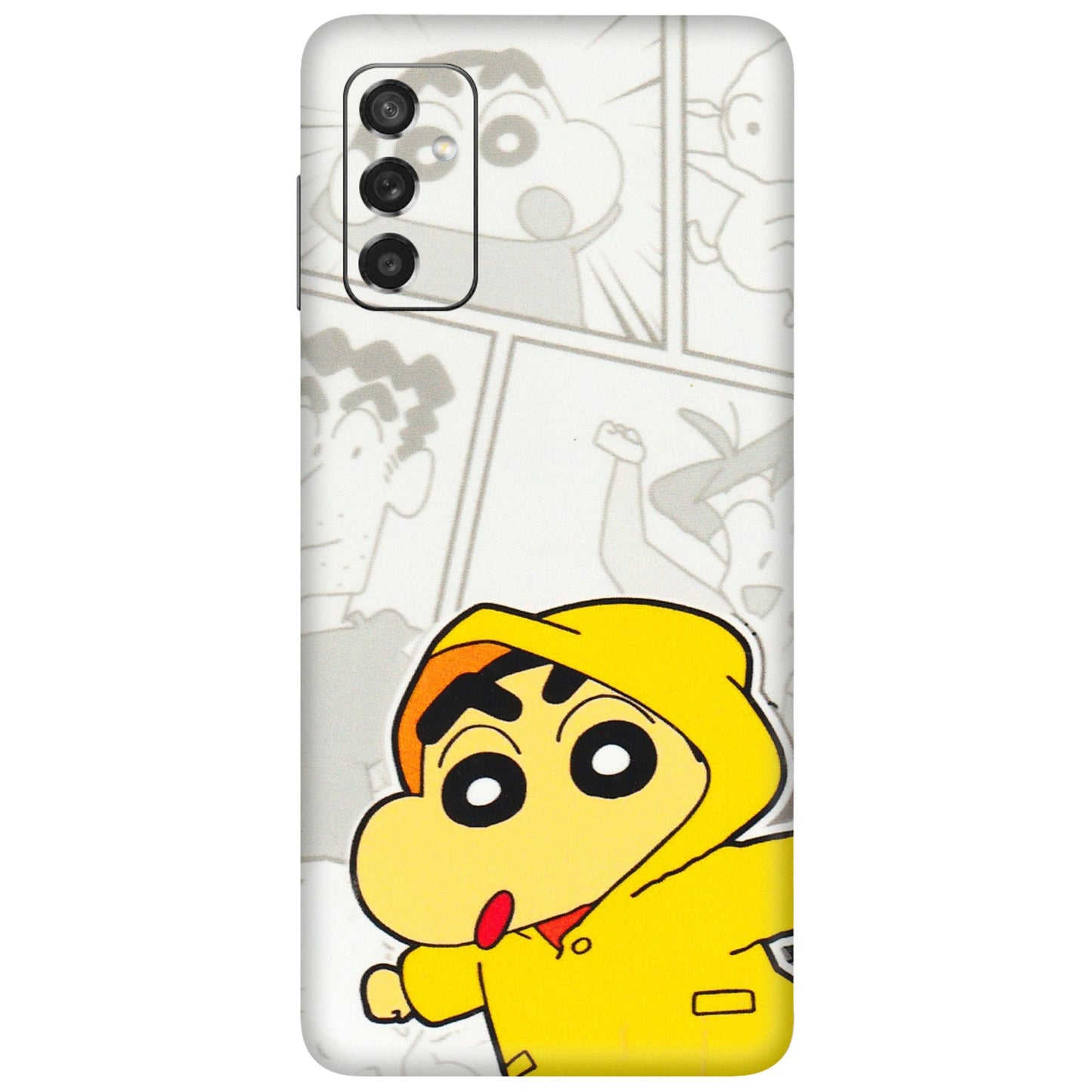 Samsung M/F/Note/Flip and C Phone Skins (All Models) - Yellow Shinchan Comic - 3D Embossed Finish (L-246) Samsung Galaxy M52 (5G)